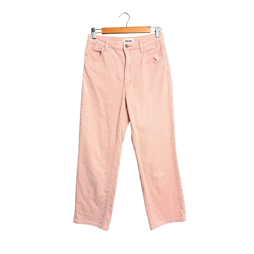Rollas Original High Rise Straight Corduroy Pants Pink Size 29